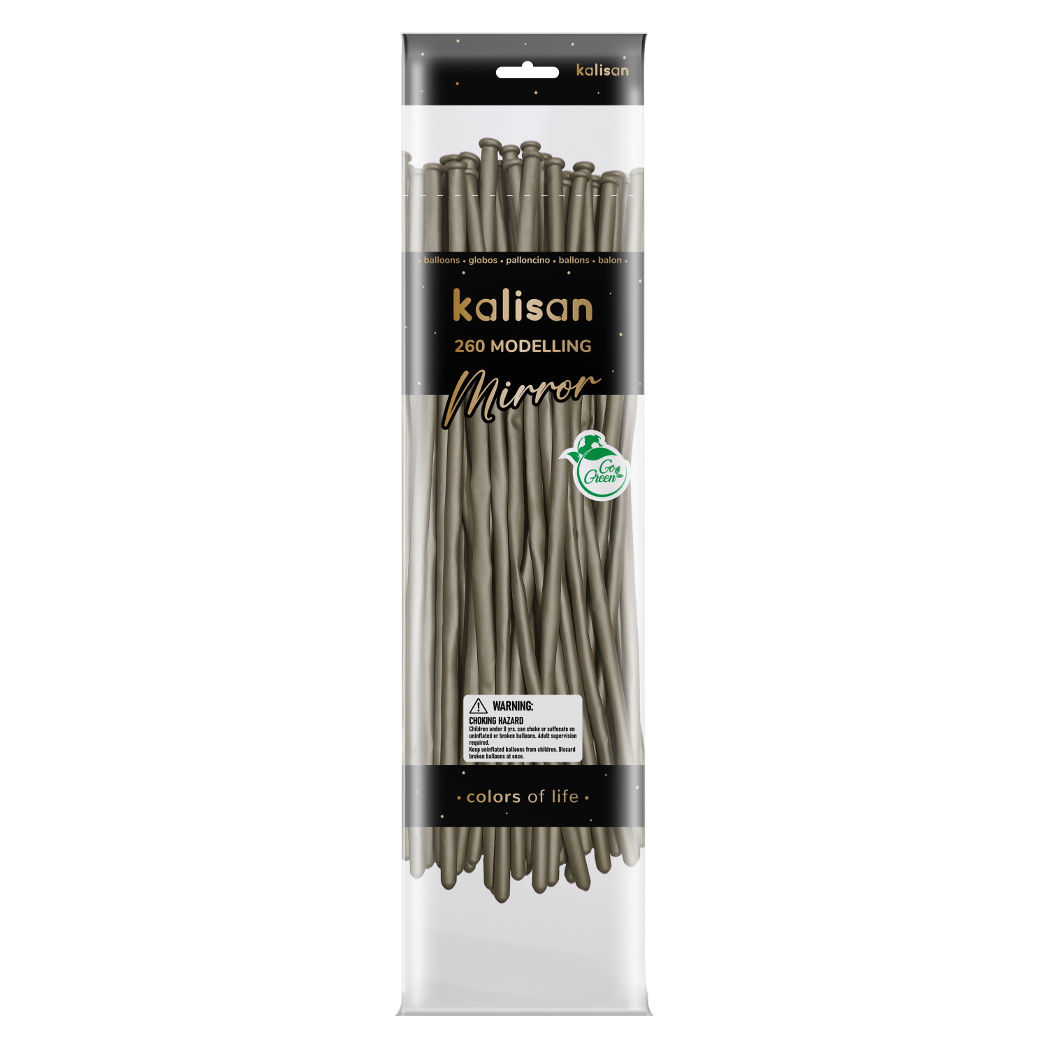 Kalisan Mirror Chrome White Gold Modelling Balloons