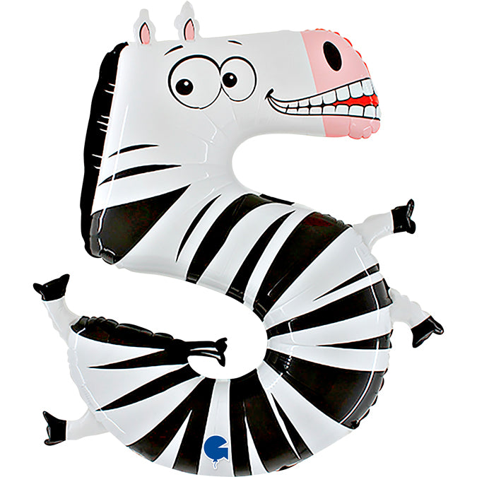 Betallic Zooloon Foil Numbers 5_zebra