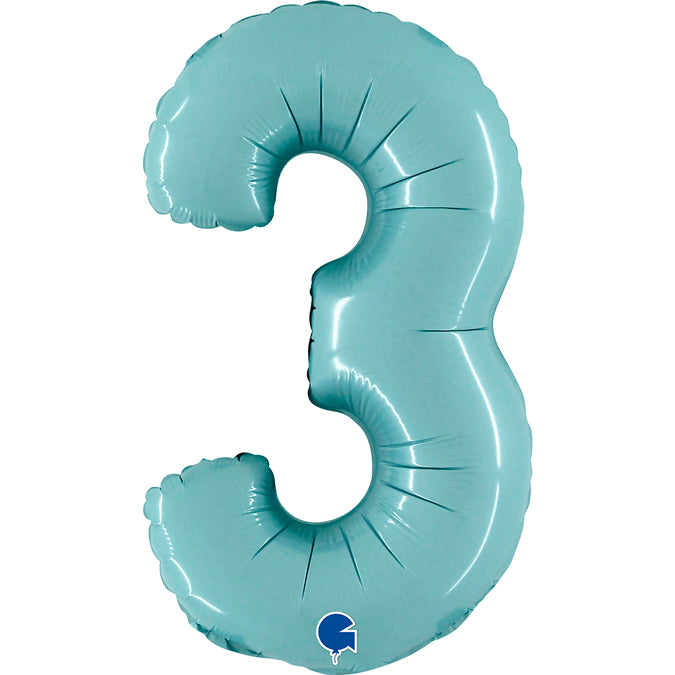 Grabo Mini Pastel Blue Foil Numbers 3