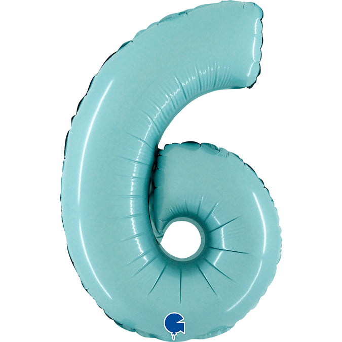 Grabo Mini Pastel Blue Foil Numbers 6