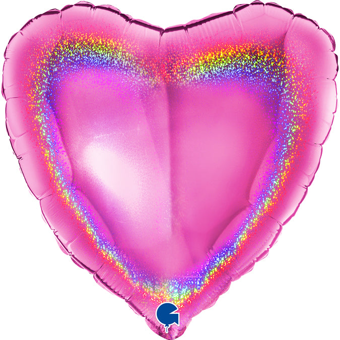 Grabo Glitter Holographic Fuxia Heart Foil