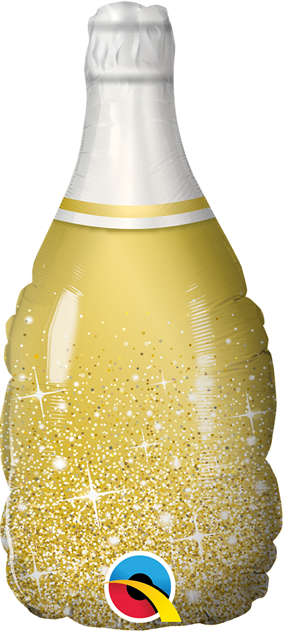 Qualatex Mini Gold Bubbly Wine Bottle Foil