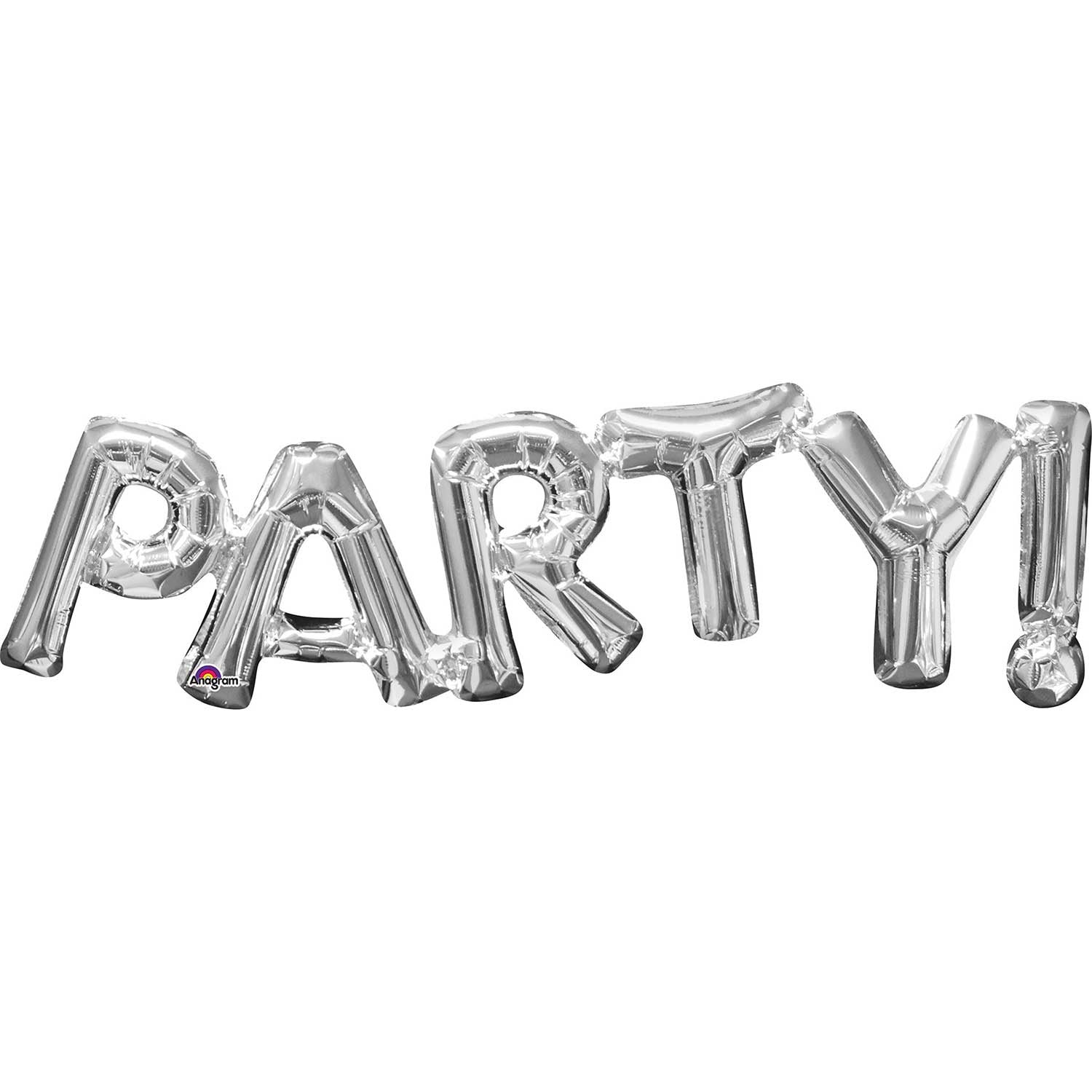 Anagram "Party!" Script Phrase Silver Foil