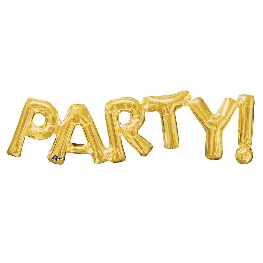 Anagram "Party!" Script Phrase Gold Foil