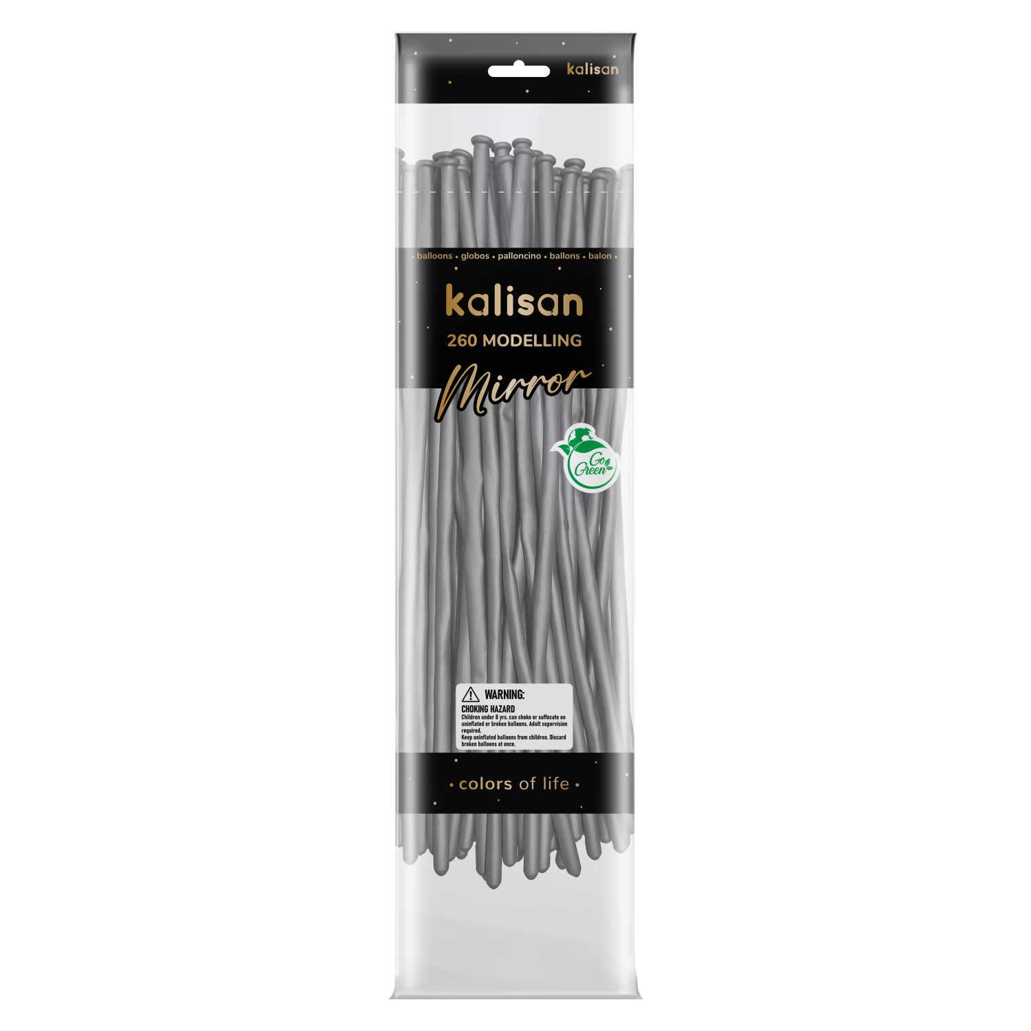 Kalisan Mirror Chrome Silver Modelling Balloons