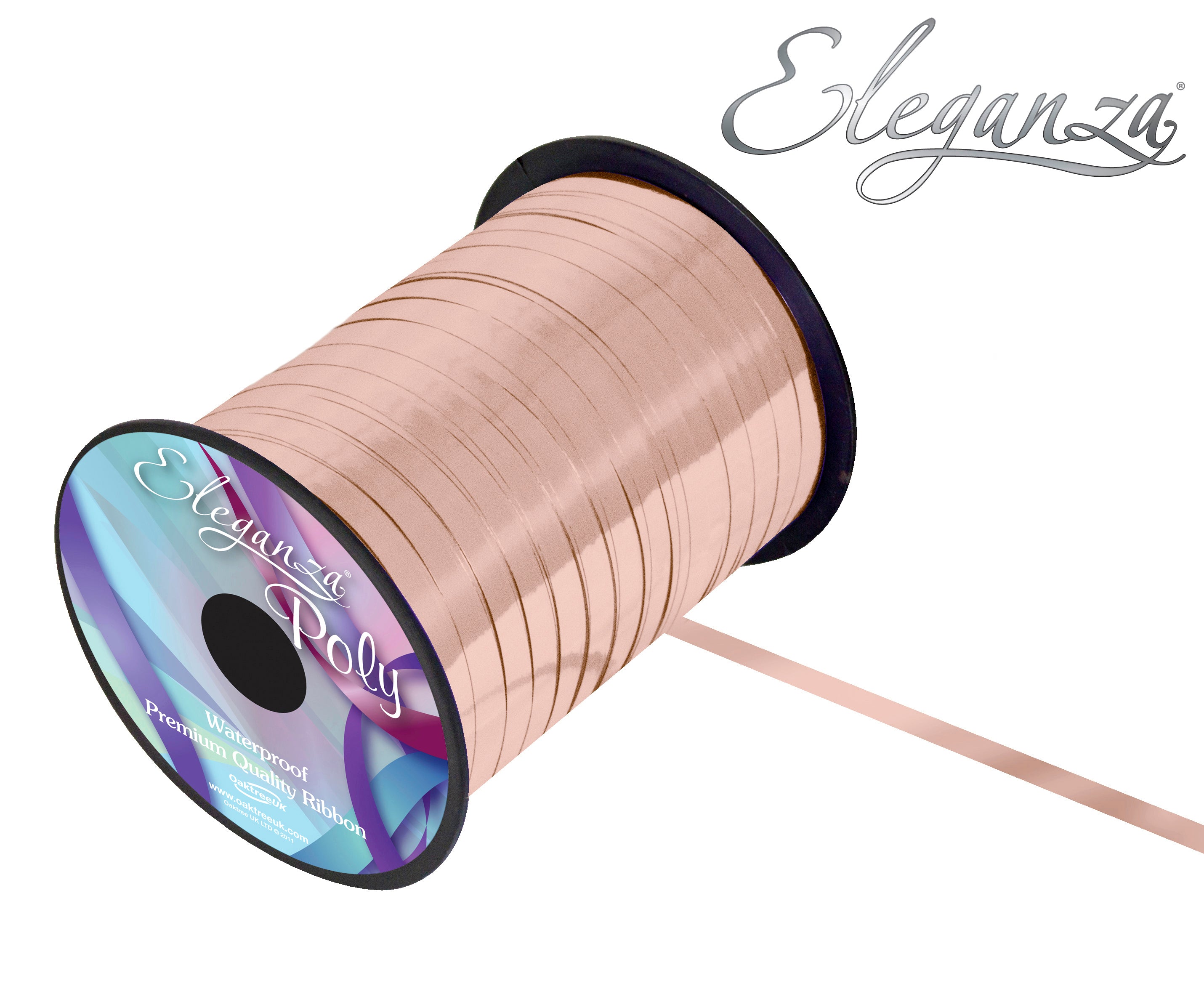 Eleganza Poly Curling Ribbon Metallic 5mm x 250yds - Rose Gold