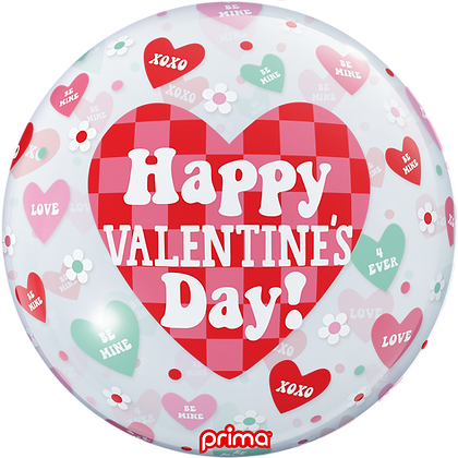 Prima Happy Valentine's Day Checker Heart Sphere