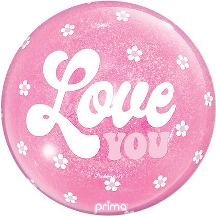 Prima Love You Flowers Light Pink Glitter Sphere