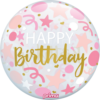 Prima Pink Stars Happy Birthday Sphere