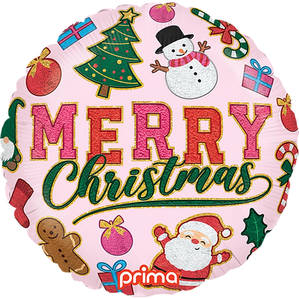 Prima Round Merry Christmas Patches