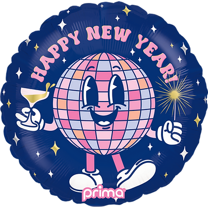 Prima Round Happy New Year Disco Ball Buddy