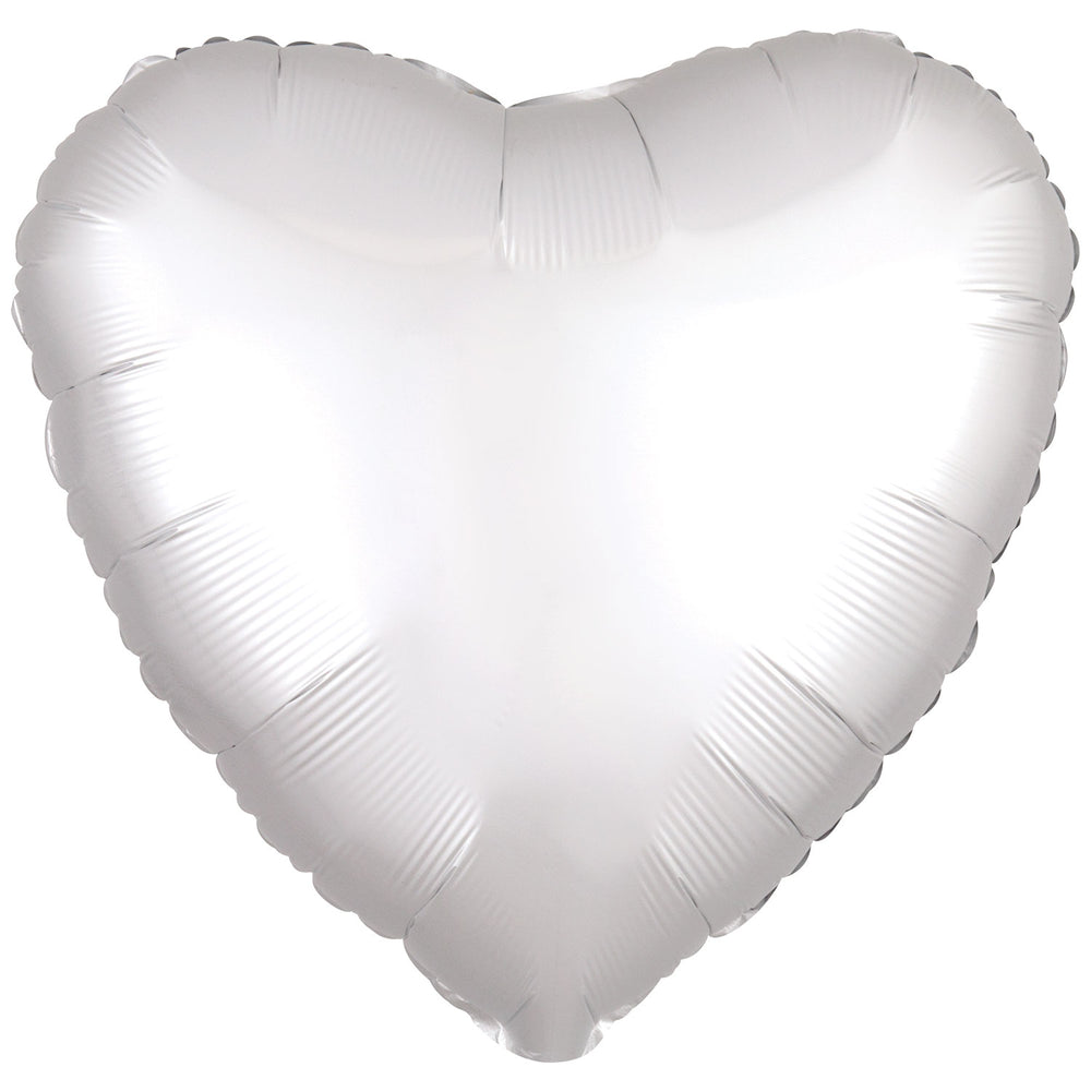 Amscan Silk Lustre White Heart Foil