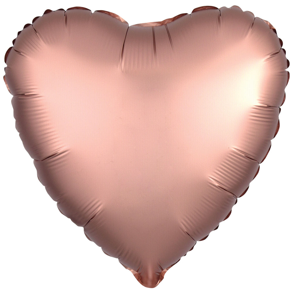 Amscan Silk Lustre Rose Copper Heart Foil