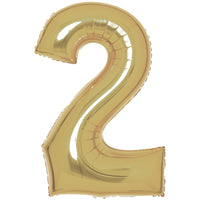 Amscan White Gold Foil Numbers 2