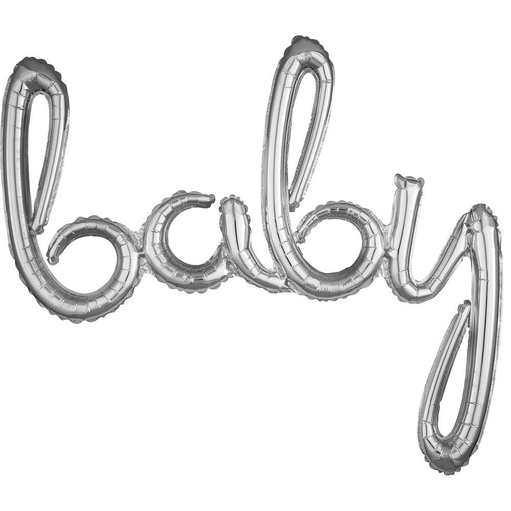 Anagram "Baby" Script Silver Foil