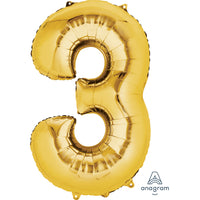 Anagram SuperShape Anagram Gold Foil Numbers 3