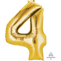 Anagram SuperShape Anagram Gold Foil Numbers 4