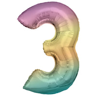 Anagram SuperShape Anagram Pastel Rainbow Foil Numbers 3