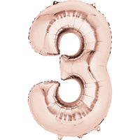 Anagram SuperShape Anagram Rose Gold Foil Numbers 3