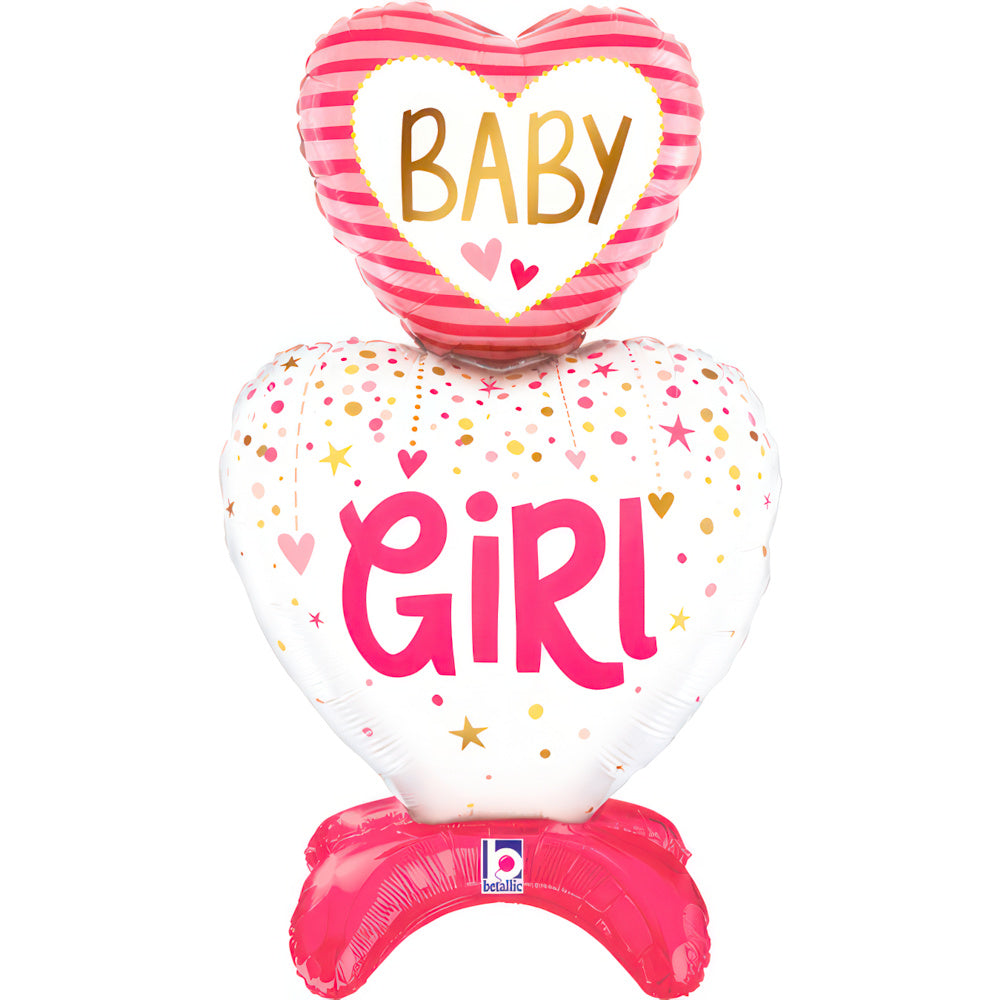 Betallic Baby Girl Hearts Stand-up Foil