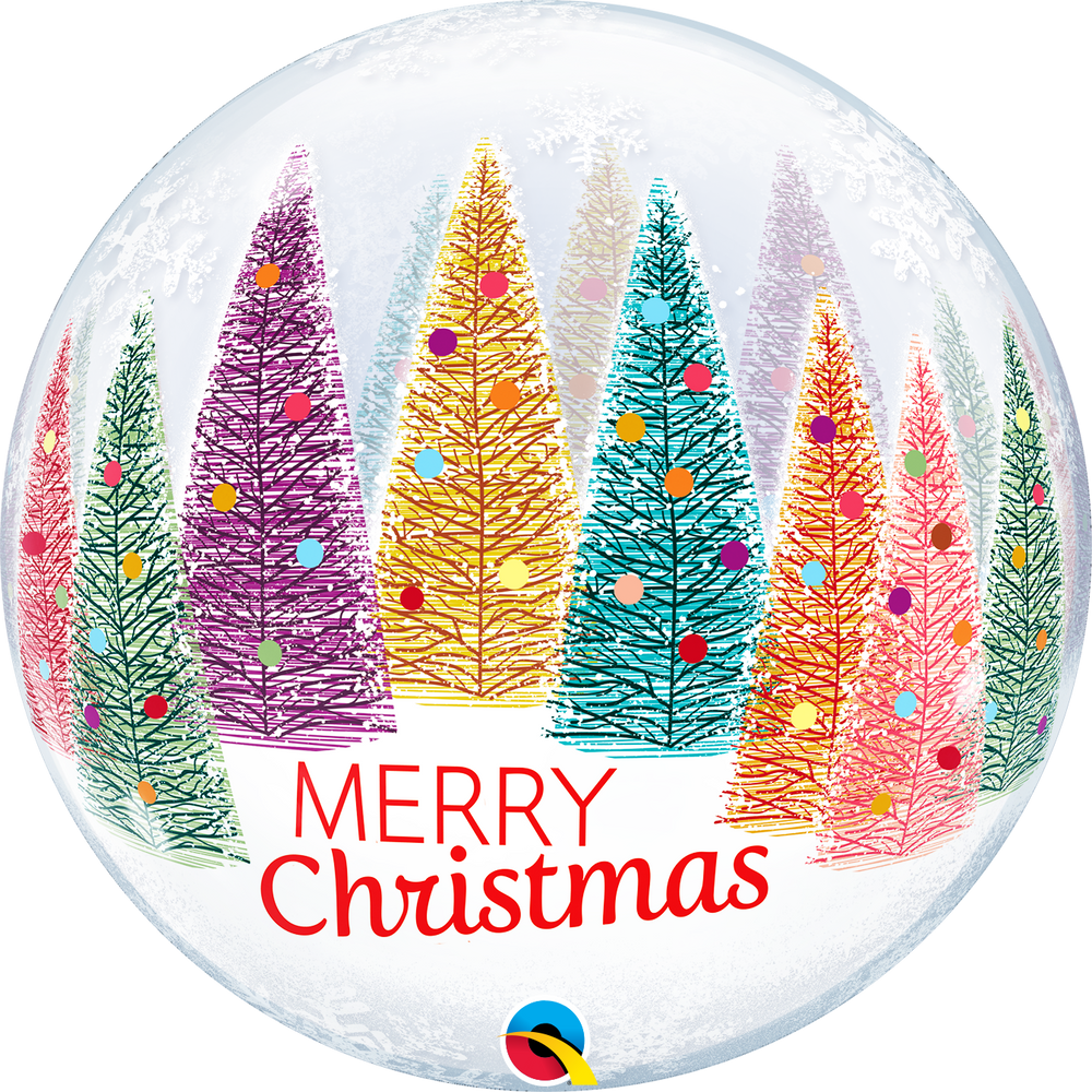 Qualatex Deco Bubble - Christmas Trees & Snowflakes