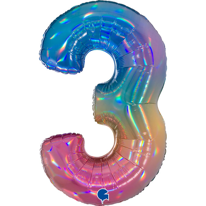 Grabo Colourful Rainbow Foil Numbers 3