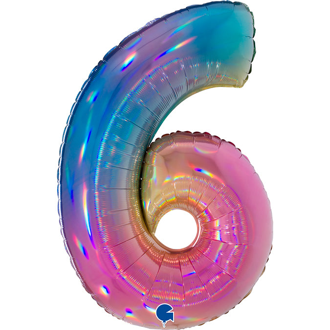 Grabo Colourful Rainbow Foil Numbers 6