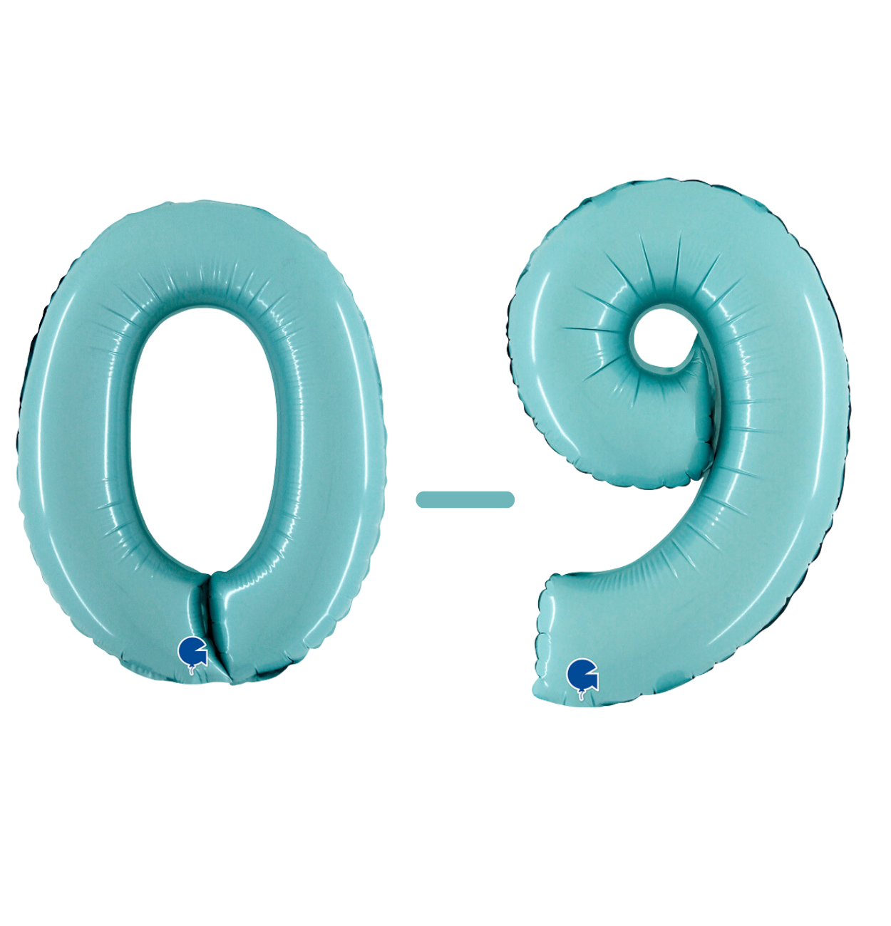 Grabo Mini Pastel Blue Foil Numbers 0-9