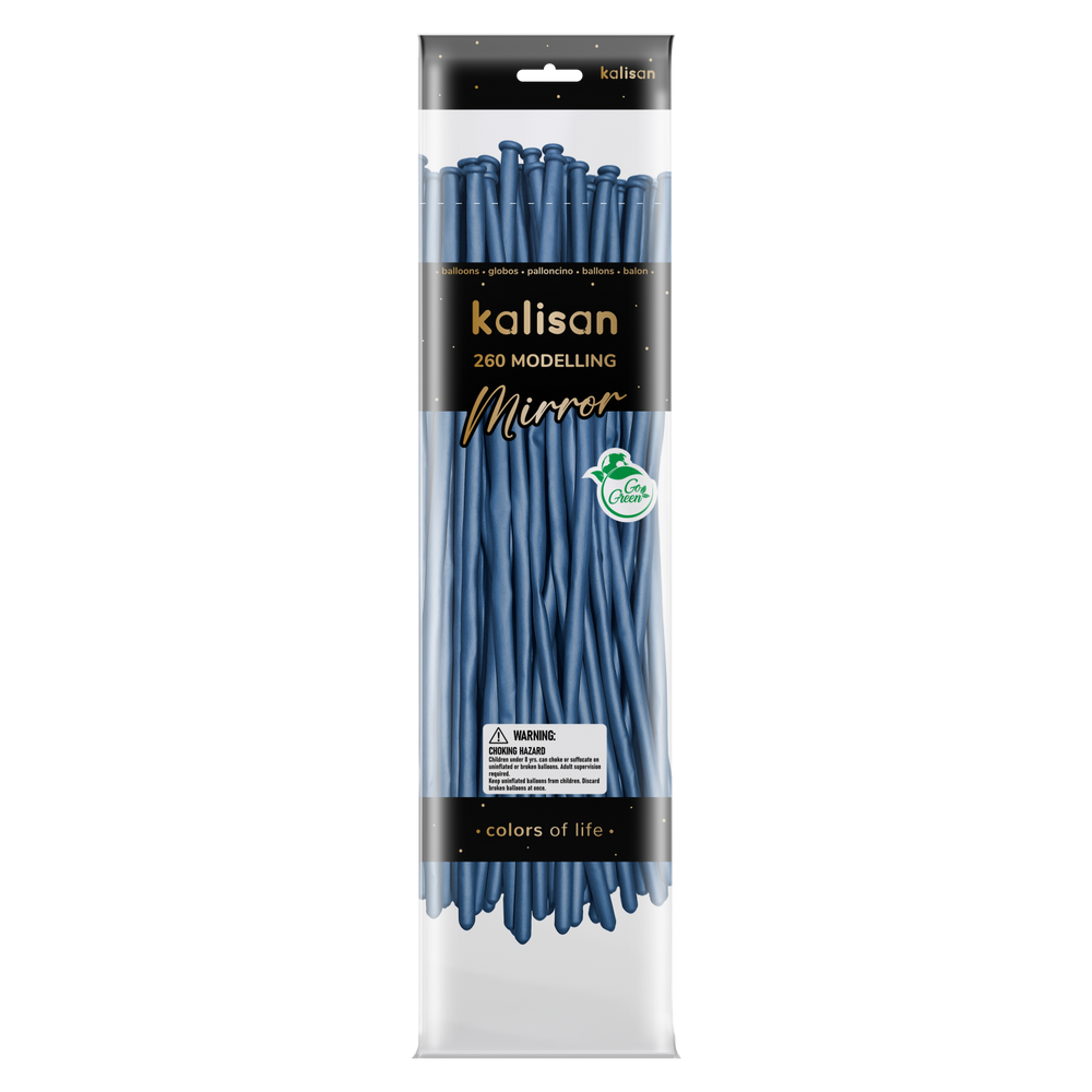 Kalisan Mirror Chrome Blue Modelling Balloons