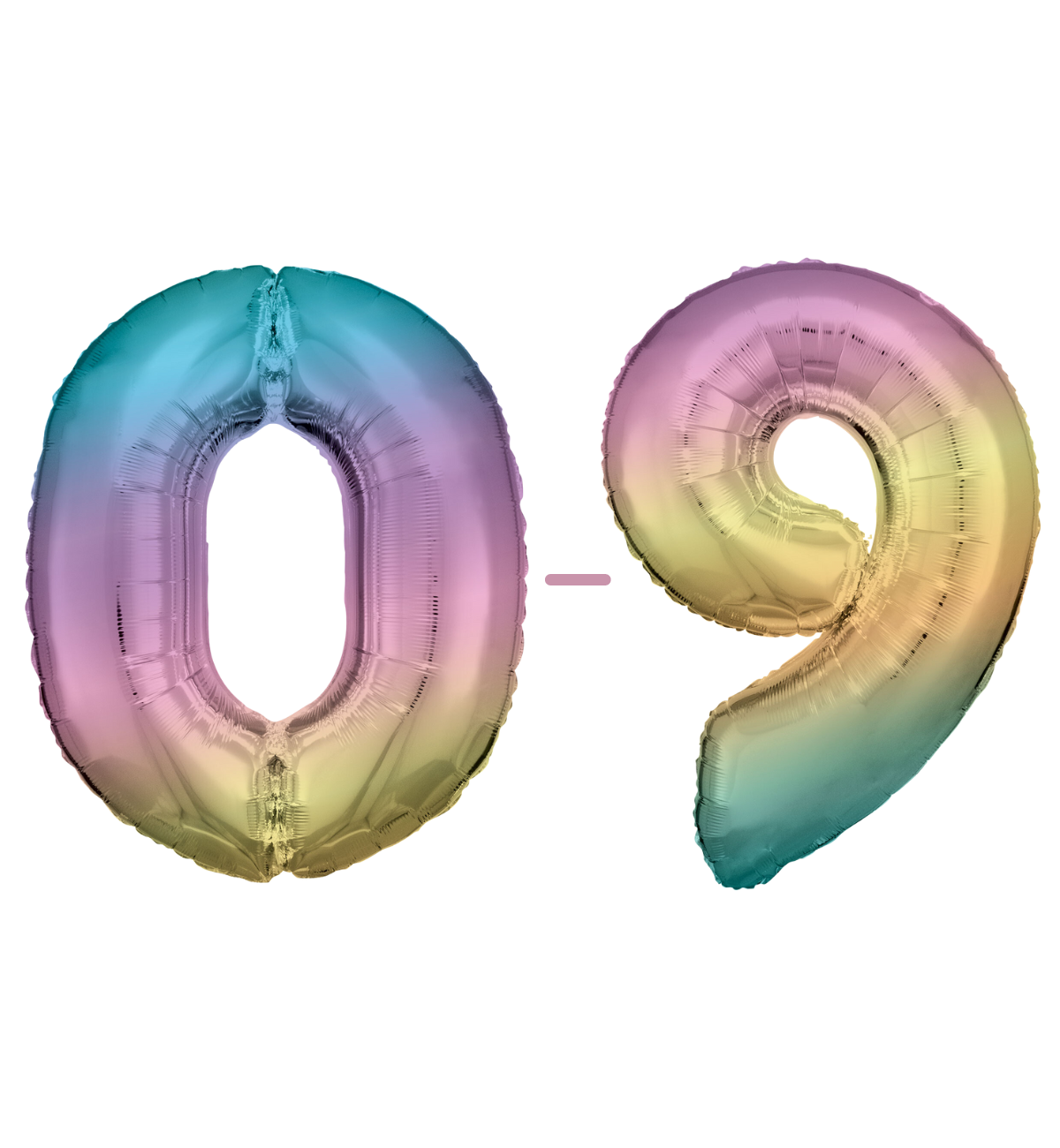 Anagram SuperShape Anagram Pastel Rainbow Foil Numbers 0-9