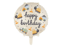 Party Deco Happy Birthday Construction Vehicles Foil