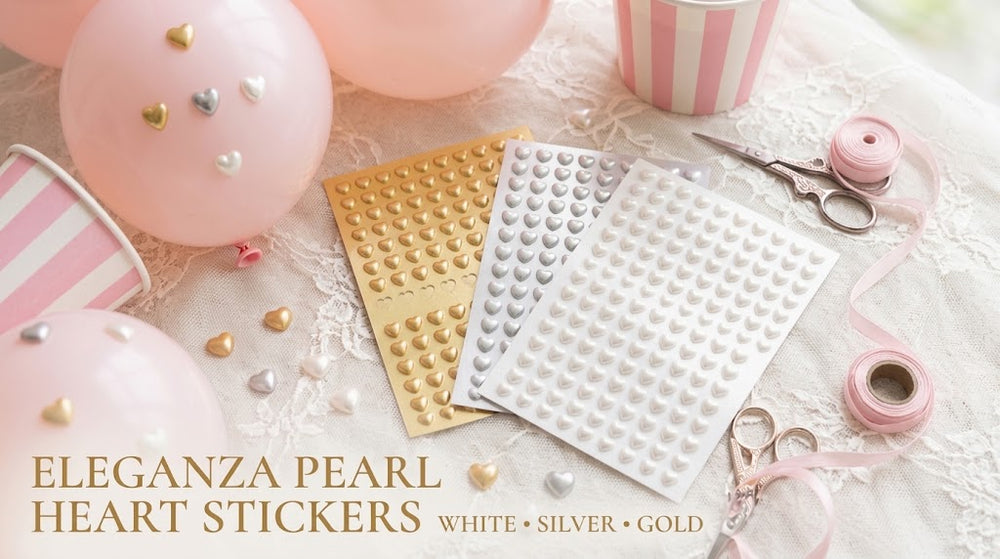 Eleganza Pearl Heart Stickers