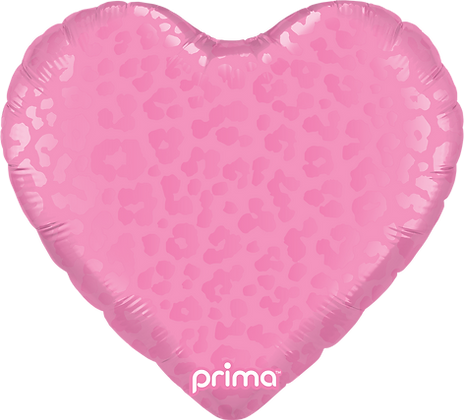 Prima Dark Pink Leopard Print Heart