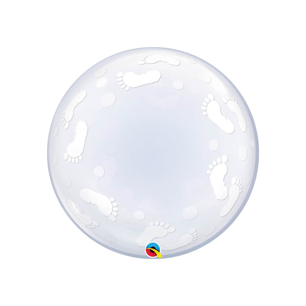 Qualatex Deco Bubble - Baby Footprints