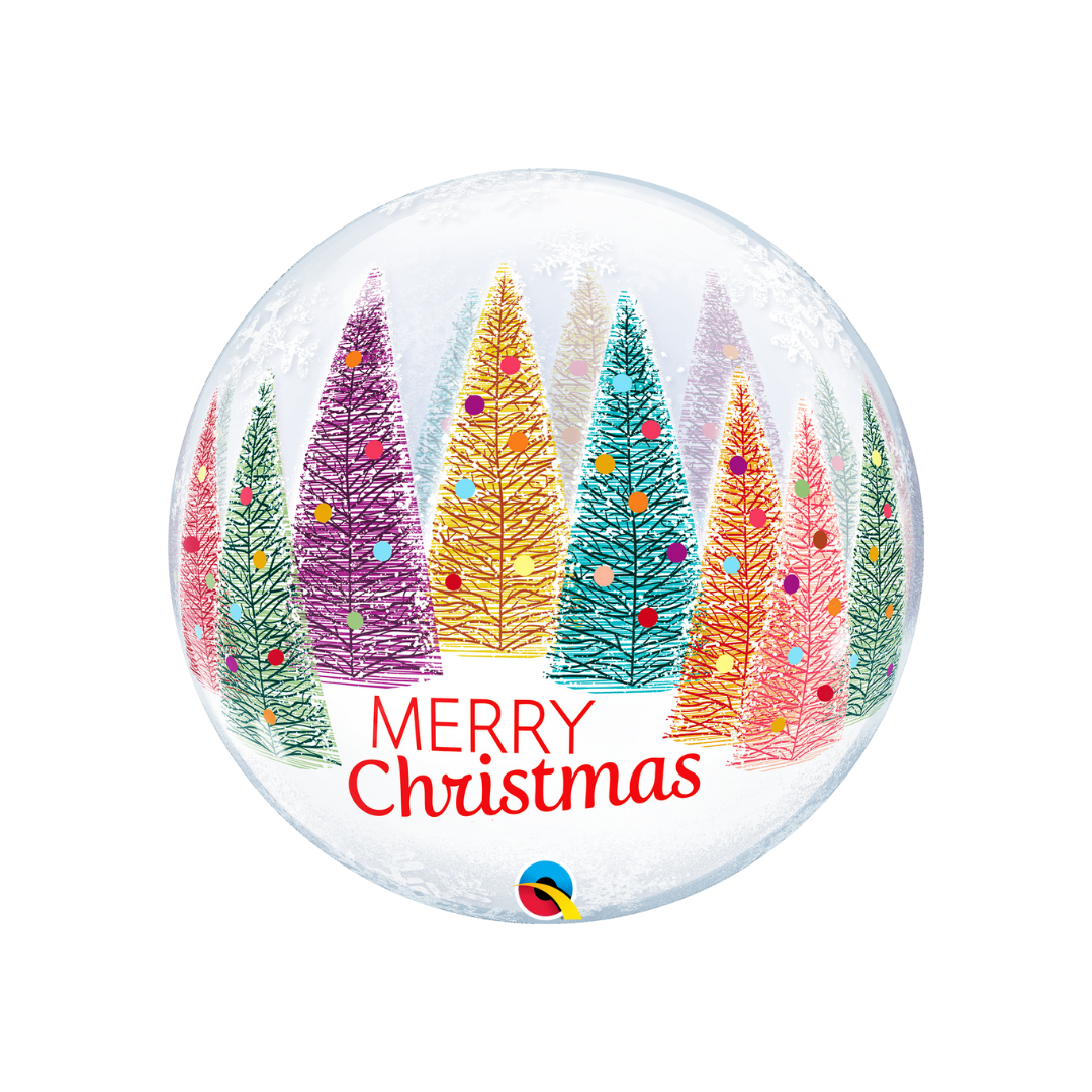 Qualatex Deco Bubble - Christmas Trees & Snowflakes