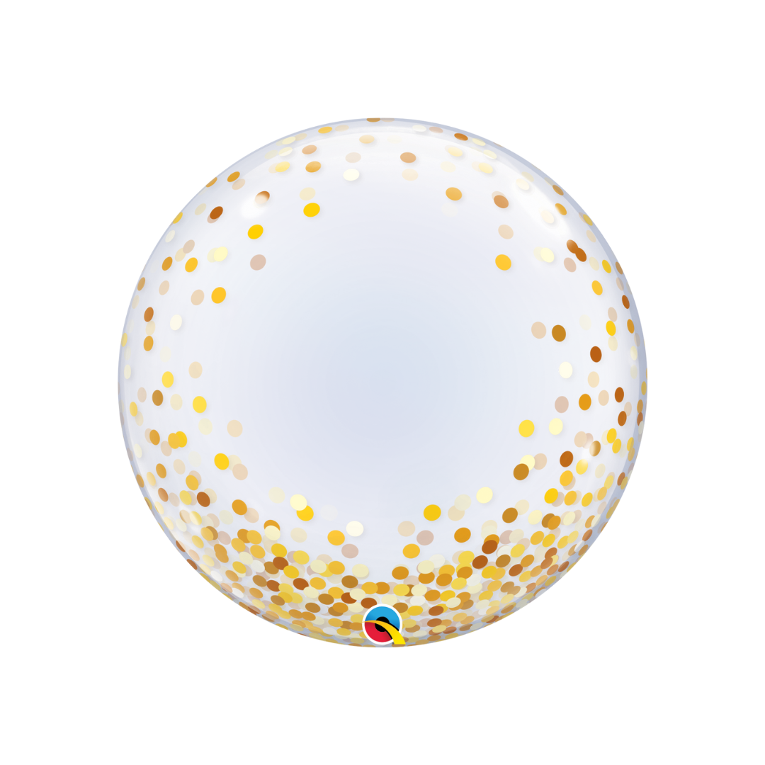 Qualatex Deco Bubble - Gold Confetti Dots