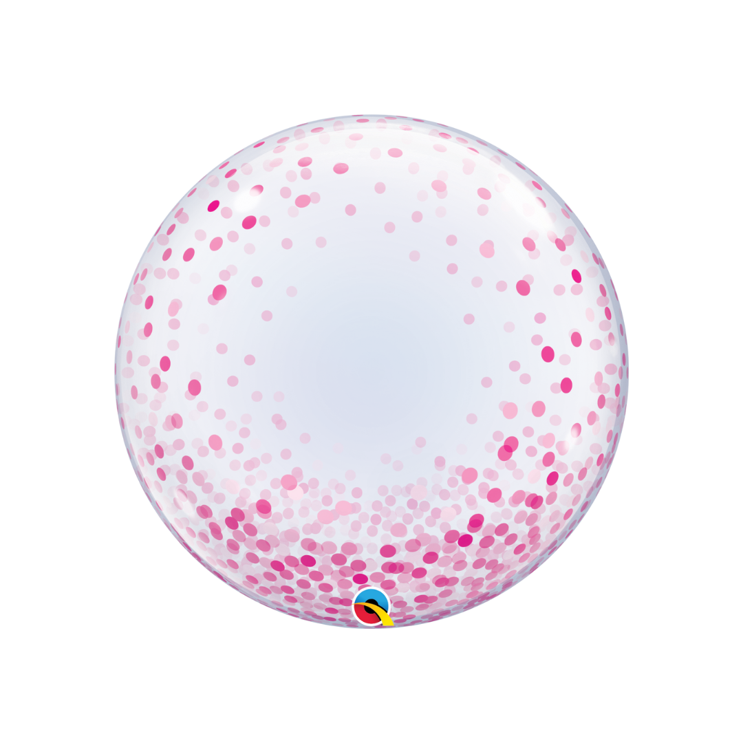 Qualatex Deco Bubble - Pink Confetti Dots