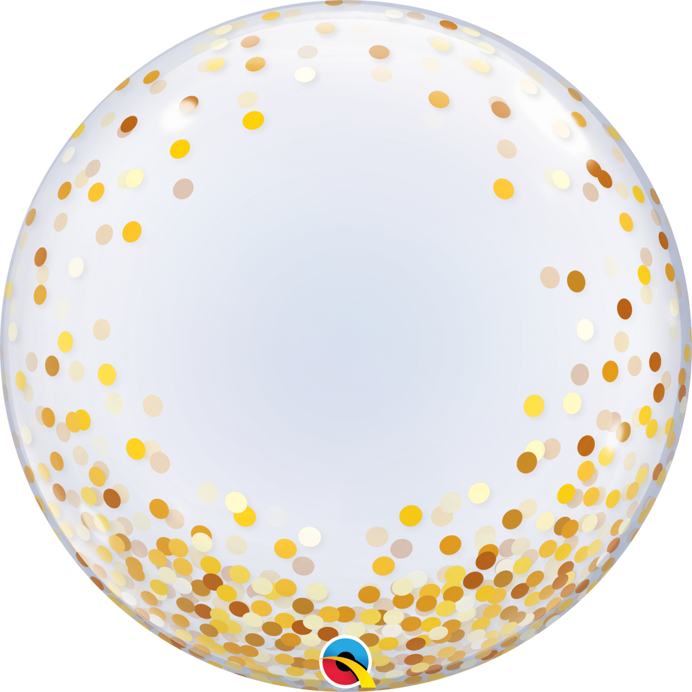 Qualatex Deco Bubble - Gold Confetti Dots