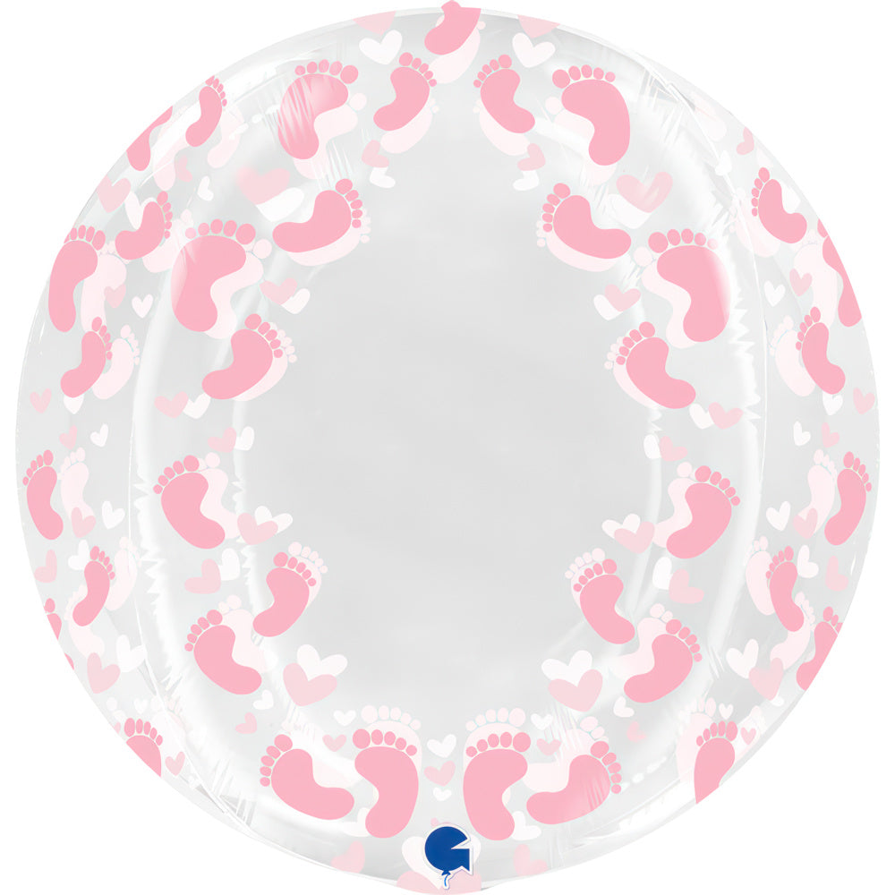 Grabo Transparent Pink Footprint Globe