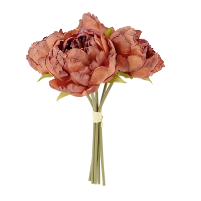 28CM Orange Dried Look Peony X 5