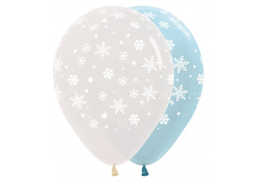 Sempertex Snowflake Assortment Print Latex Balloons
