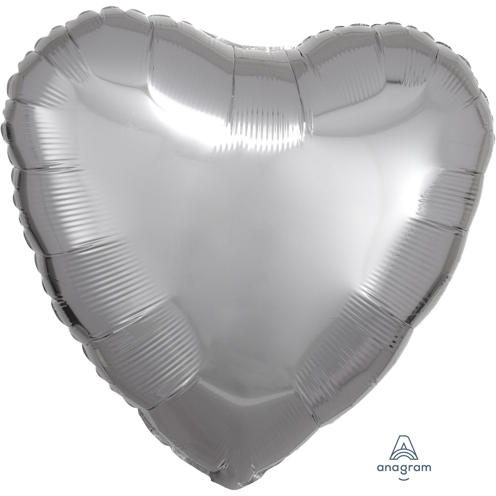 Anagram Metallic Silver Heart Standard Foil