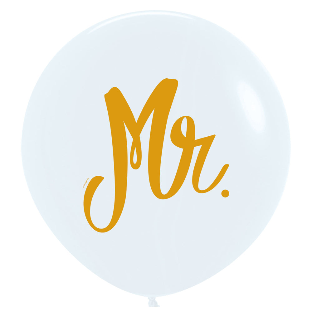 Mr Fashion White Latex Balloons 24"/60cm (3)