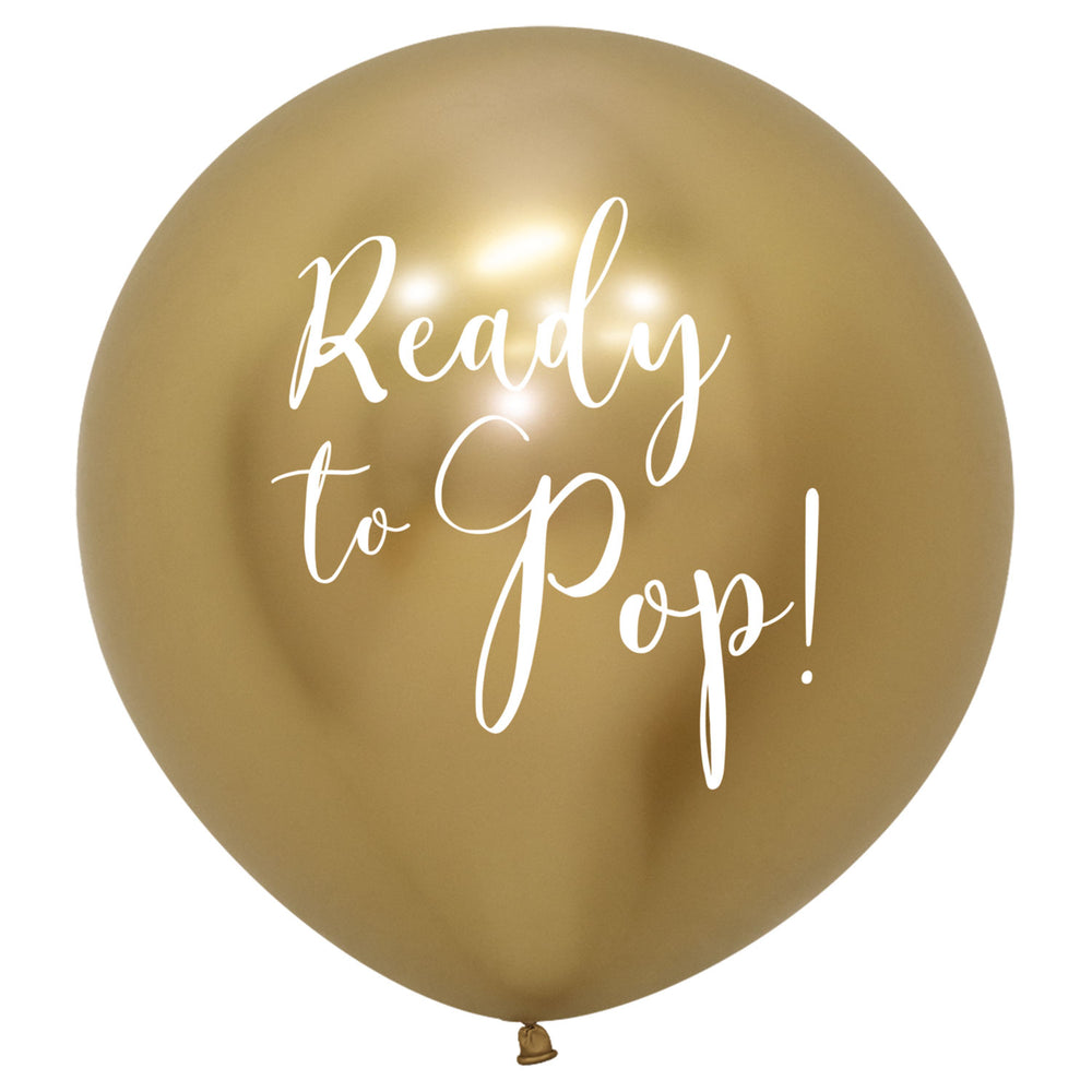 Sempertex Reflex Ready to Pop Gold Latex Balloons 24"