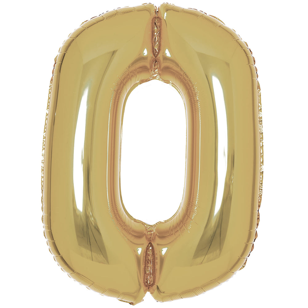 Amscan White Gold Foil Numbers 0