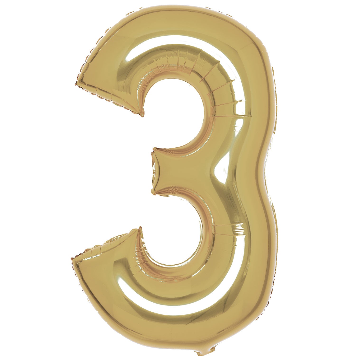 Amscan White Gold Foil Numbers 3