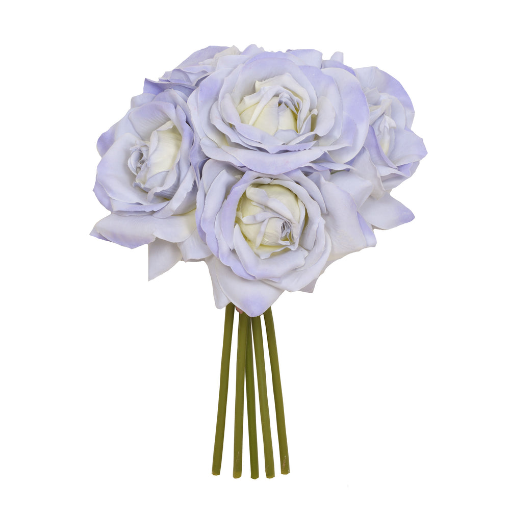 27CM Blue Open Rose X 5