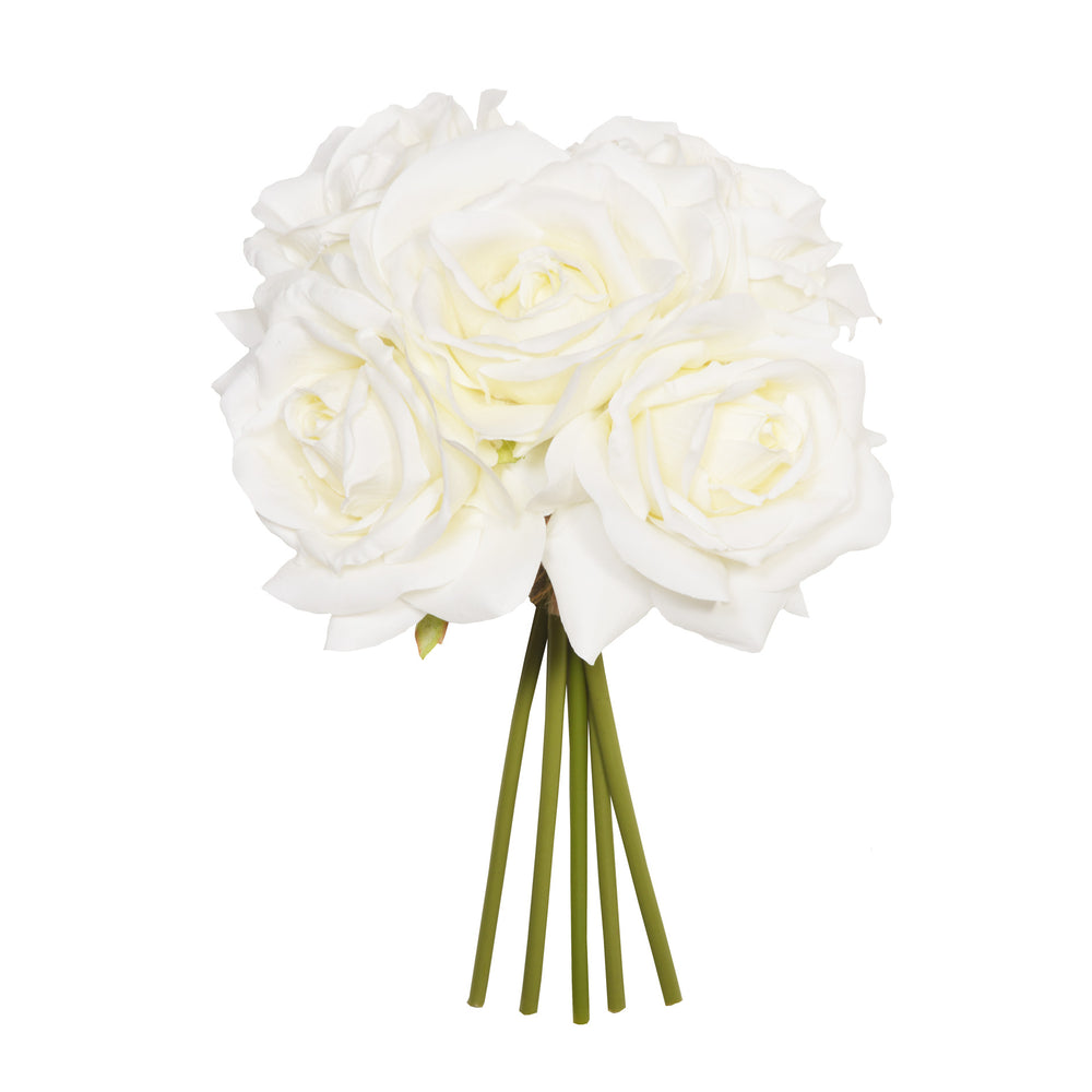 27CM Cream Open Rose X 5