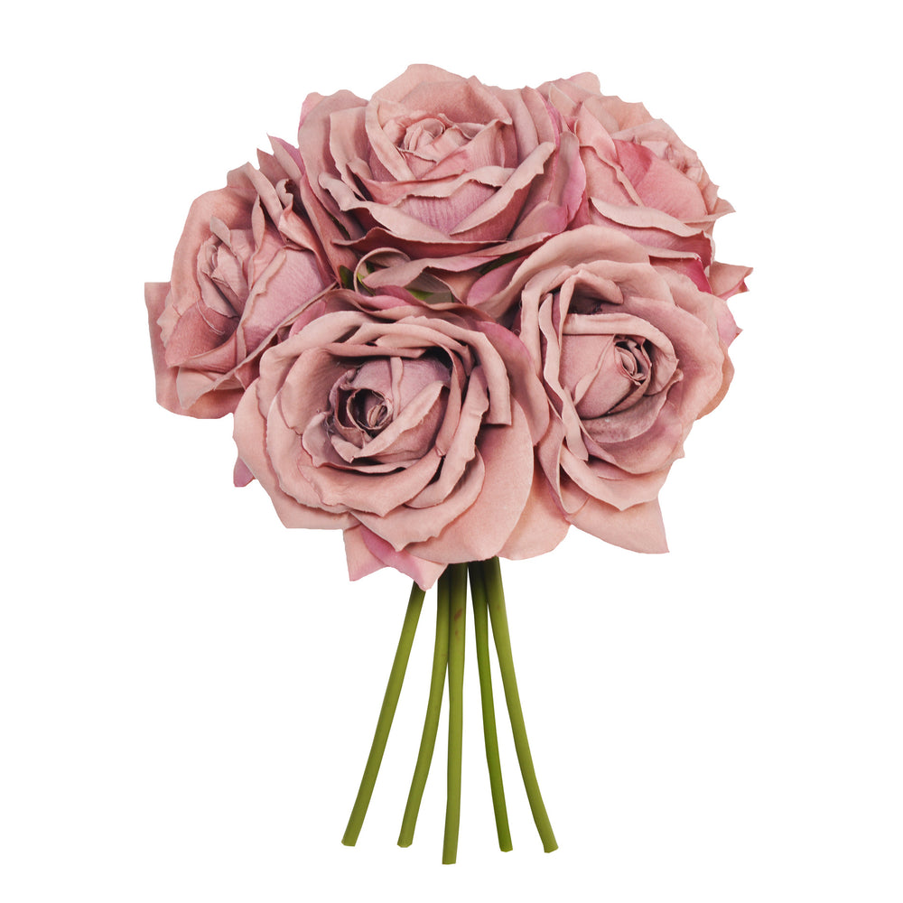 27CM Puce Open Rose X 5