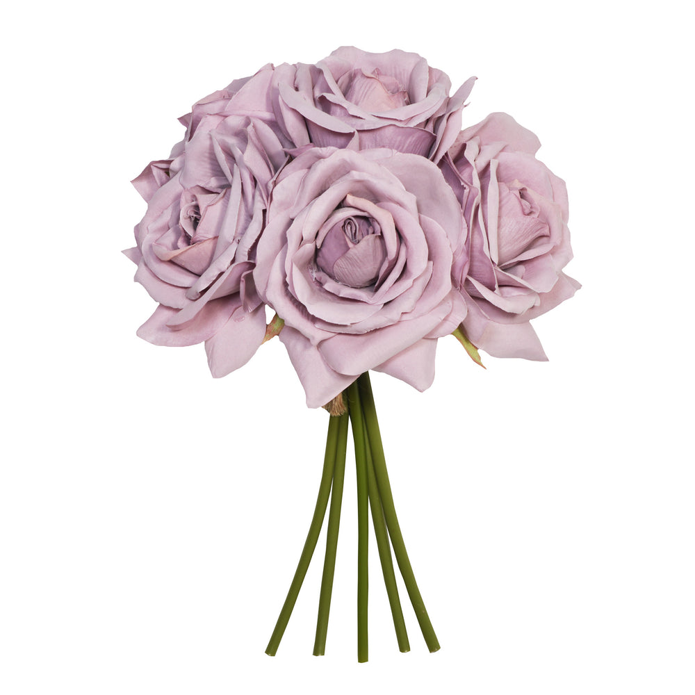 27CM Lilac Open Rose X 5